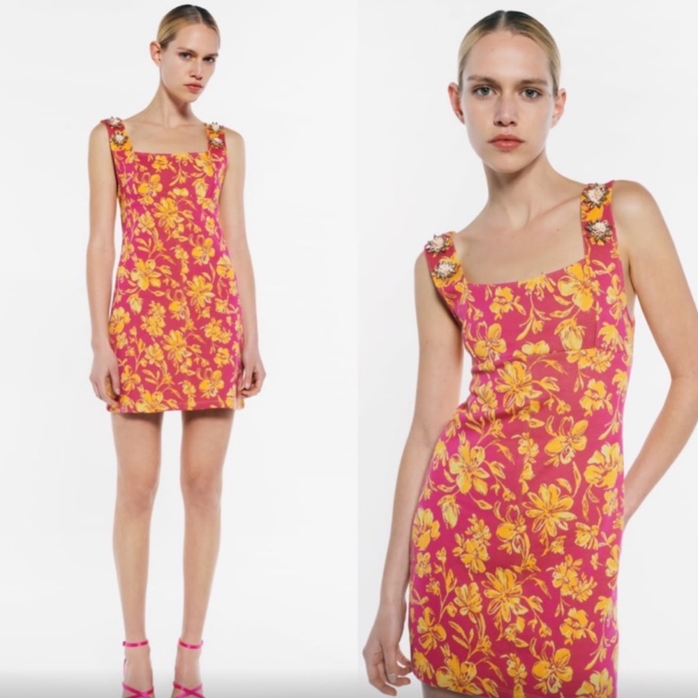 ZARA jewel jacquard dress